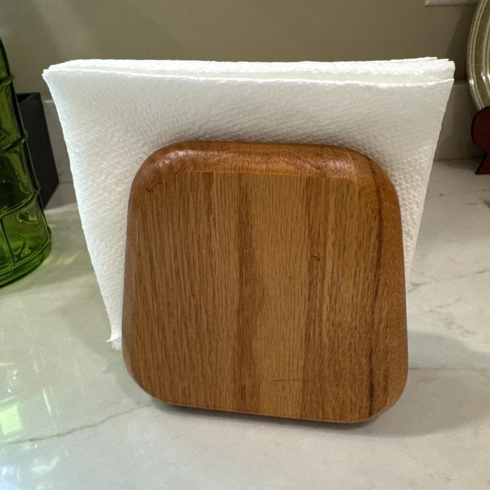 Hand made Solid Oak Wood Napkin Holder